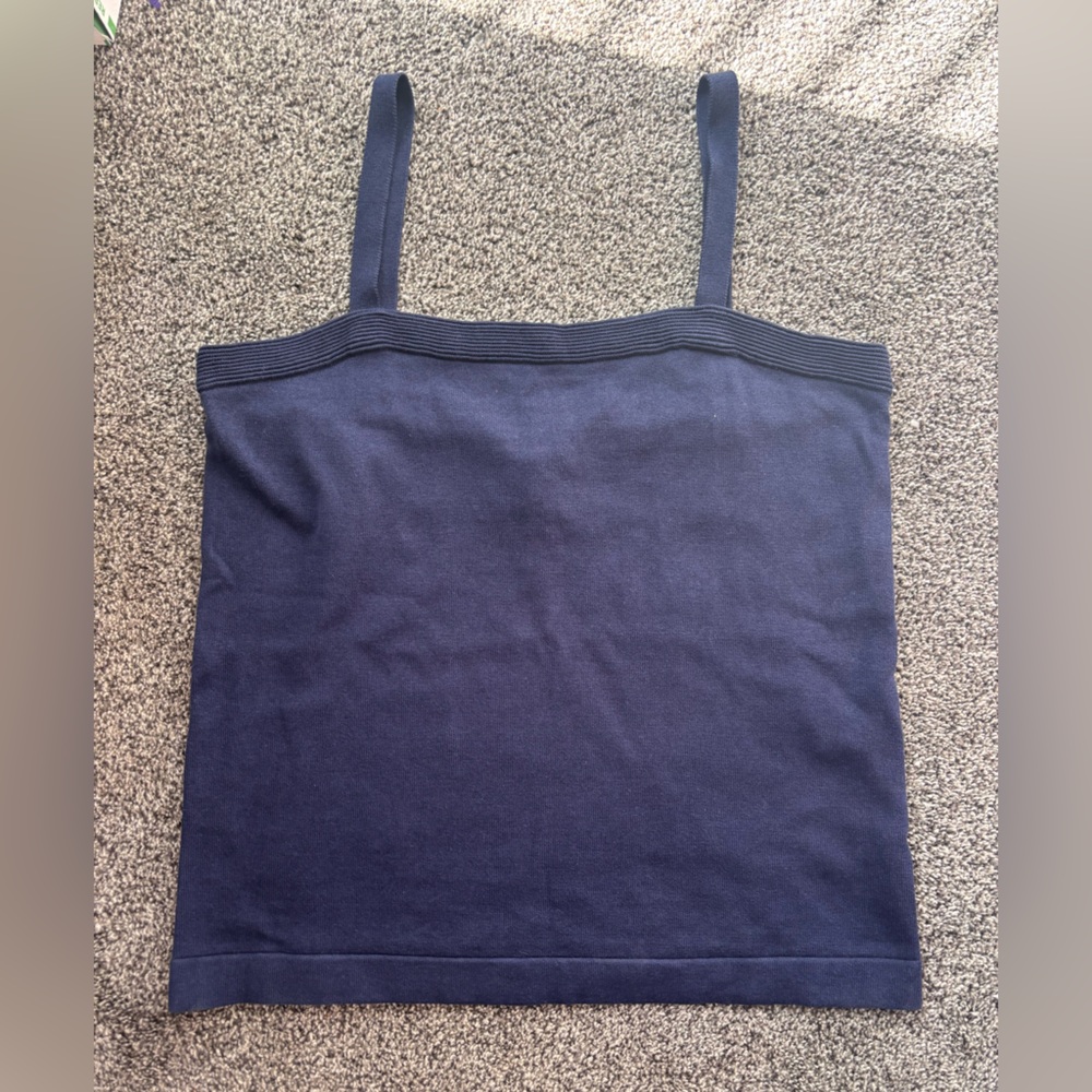 Anne Klein Navy Blue Knit Tank Sweater